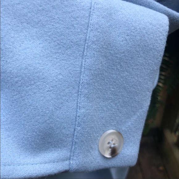 Boyfriend Jacket blue button up jacket over shirt front pockets - Picture 5 of 13